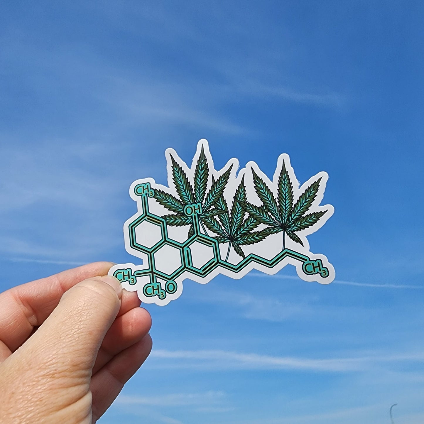 Cannabis Molecules Sticker