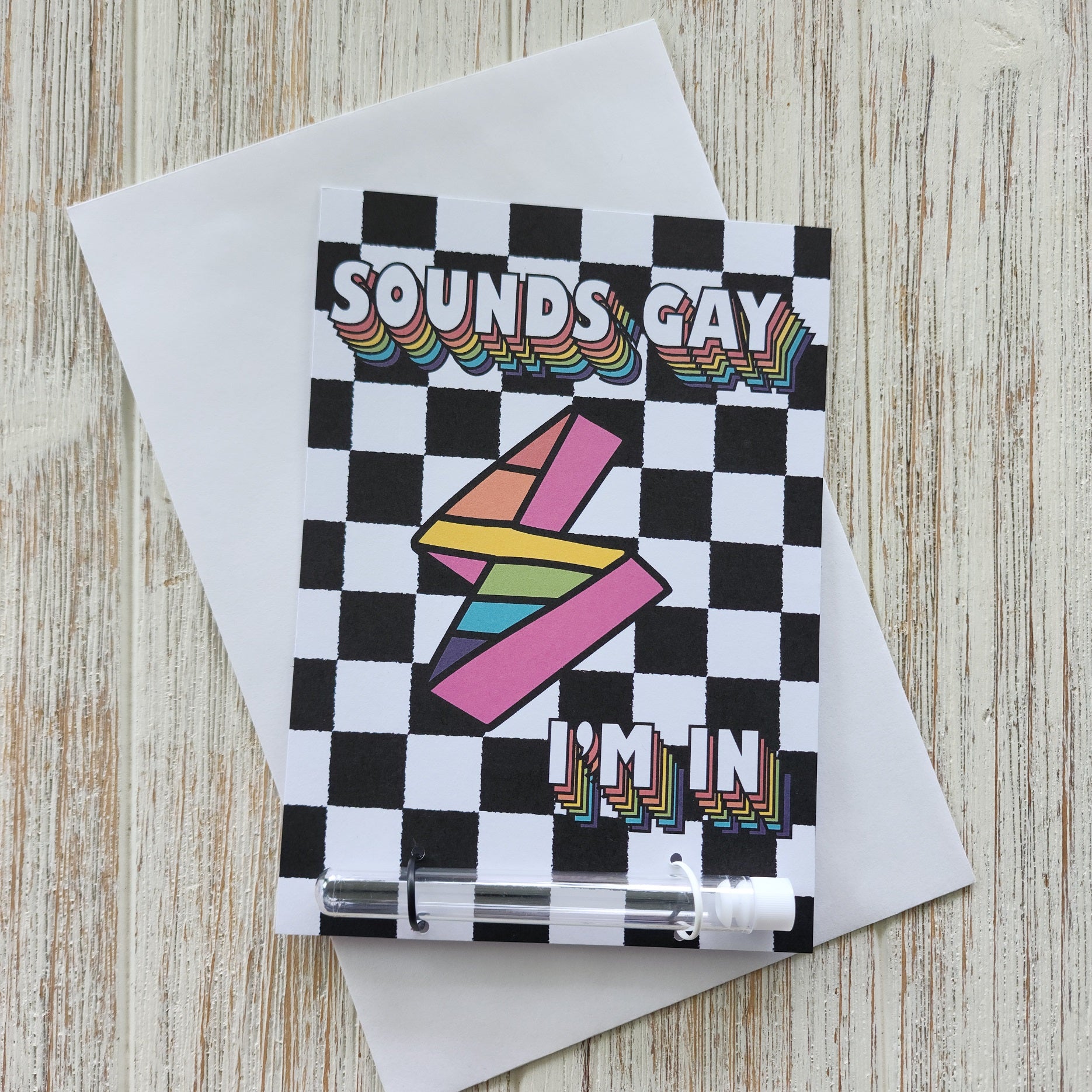 Sounds Gay I'm in - 420 Greeting Post Cards with Joint holder