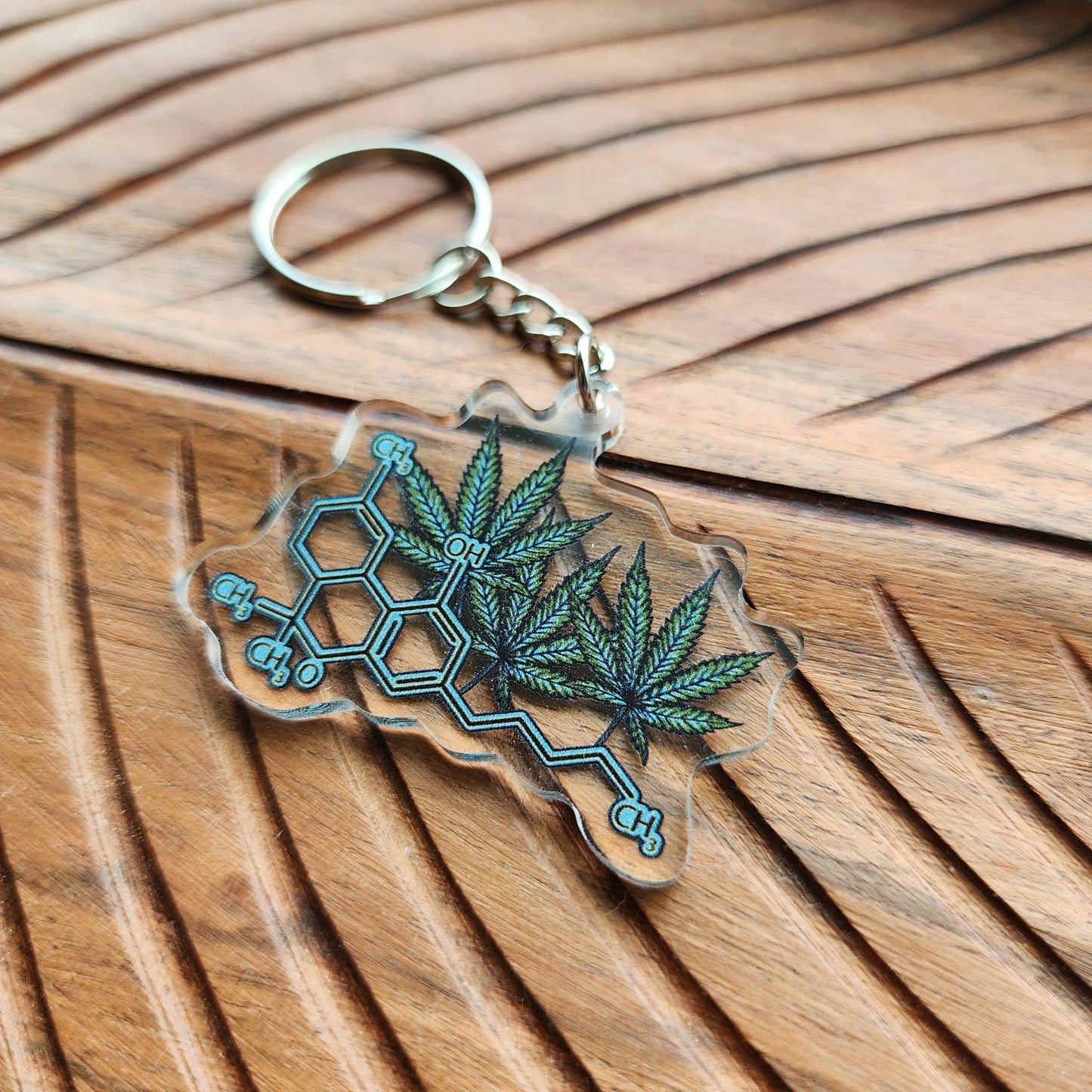 Cannabis Molecules Keychain