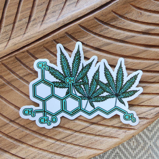 Cannabis Molecules Sticker