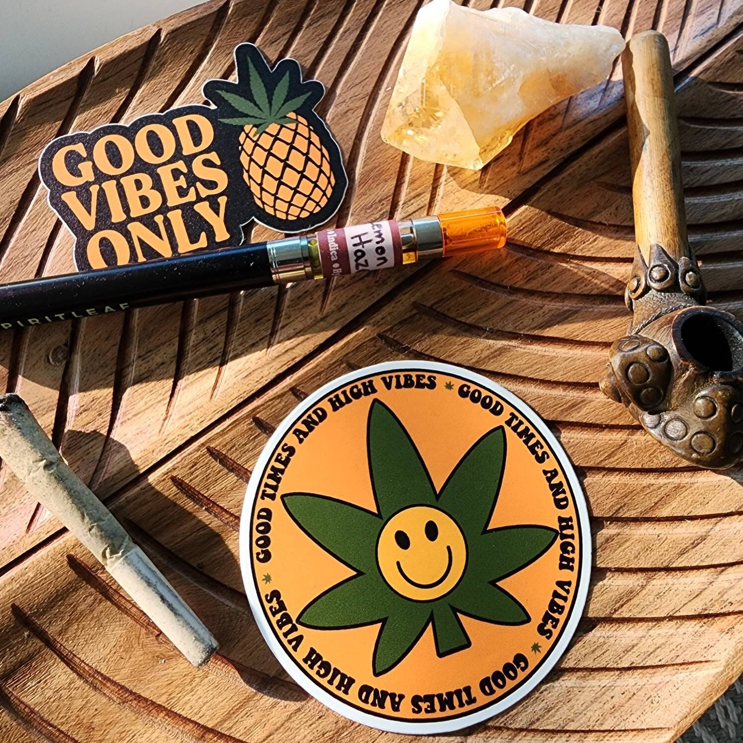 Good Times and High Vibes Cannabis Sticker